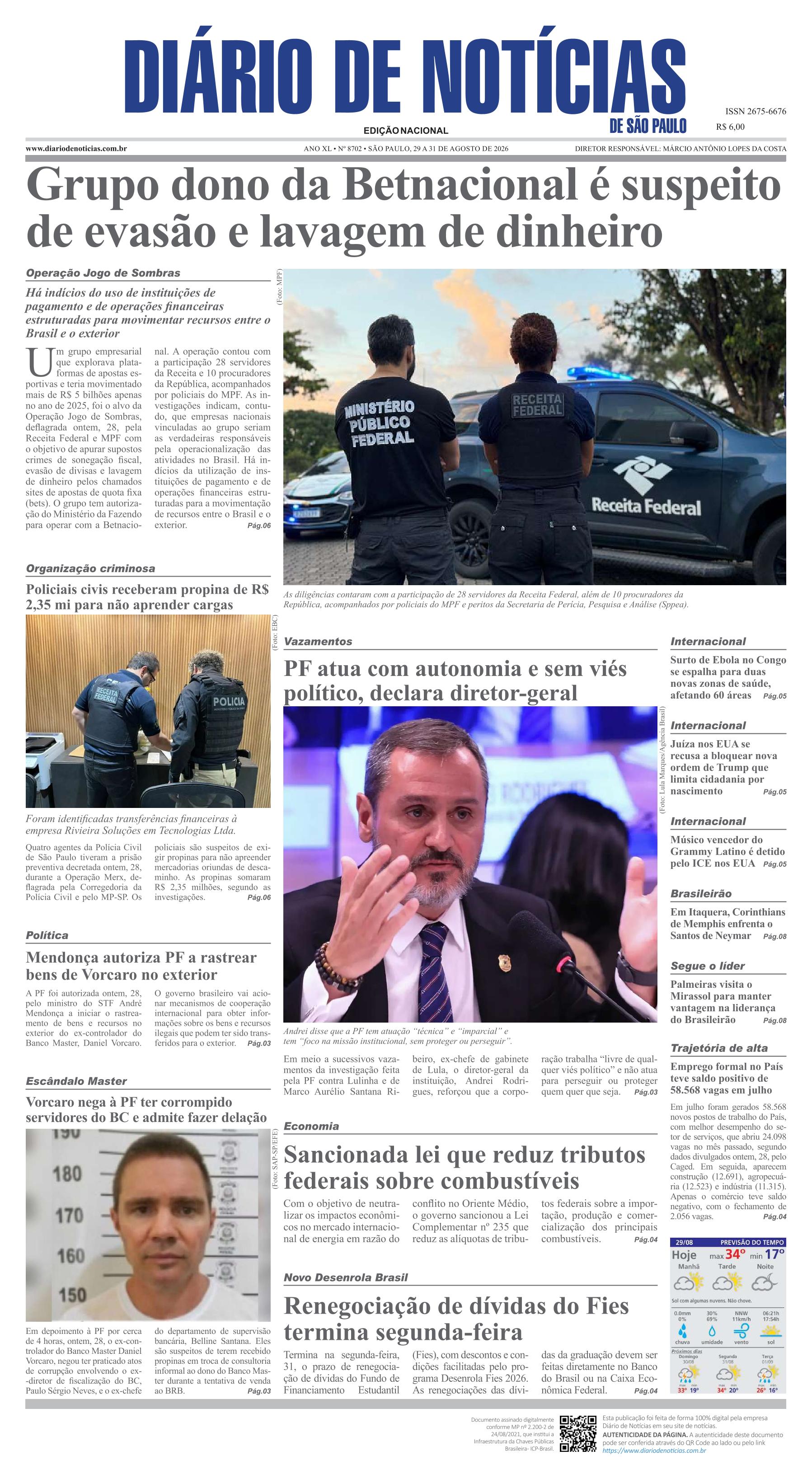 Capa do Jornal