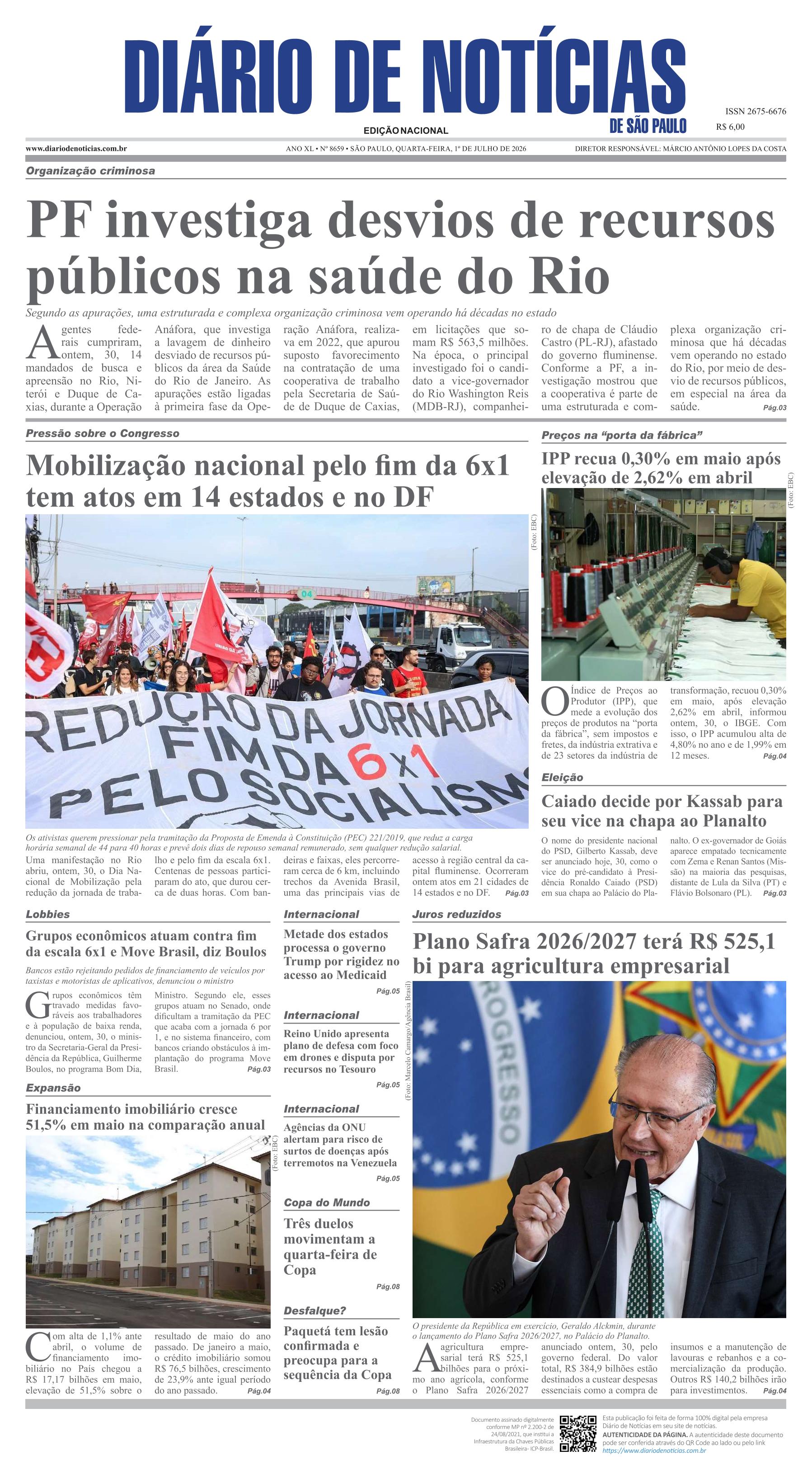 Capa do Jornal