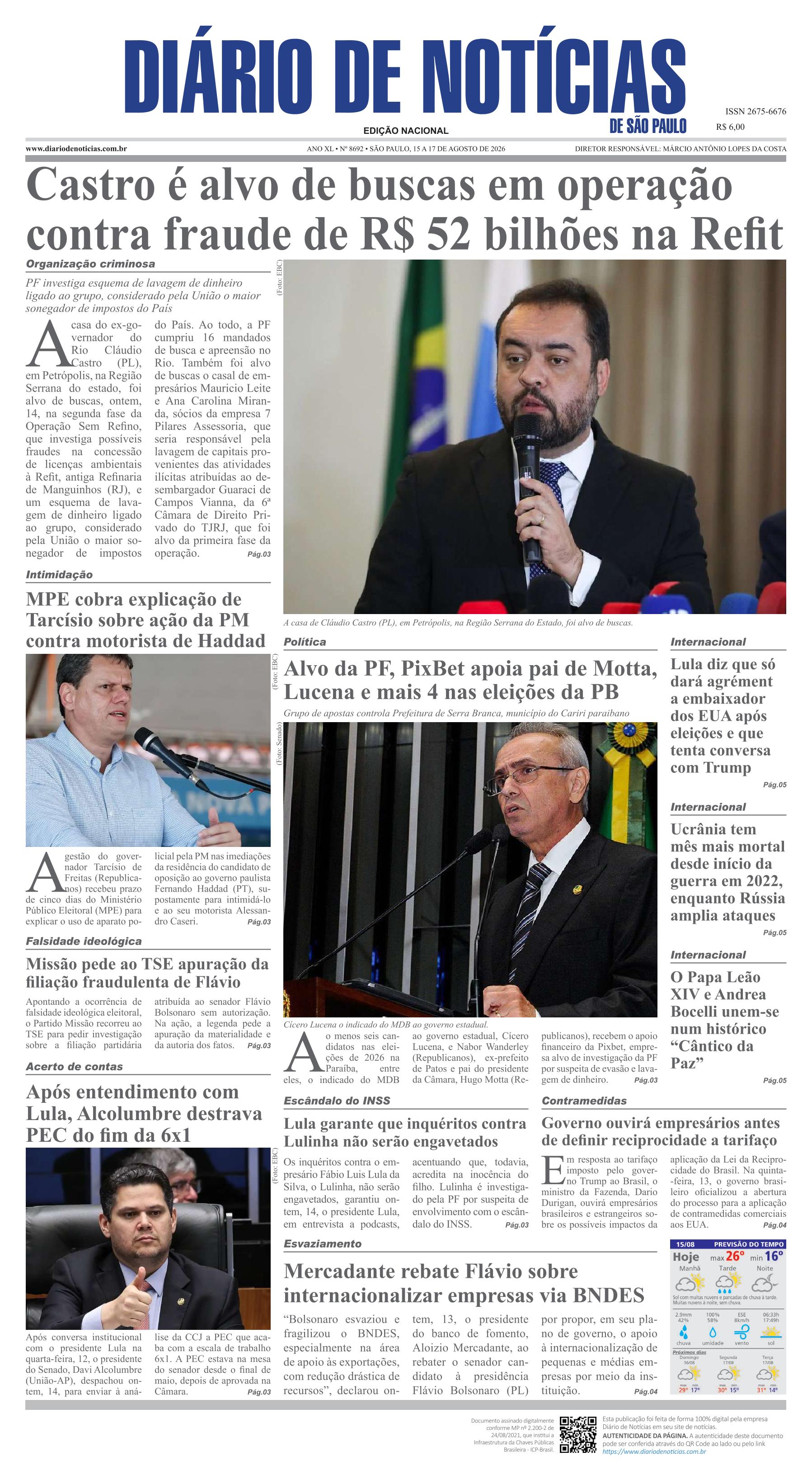 Capa do Jornal
