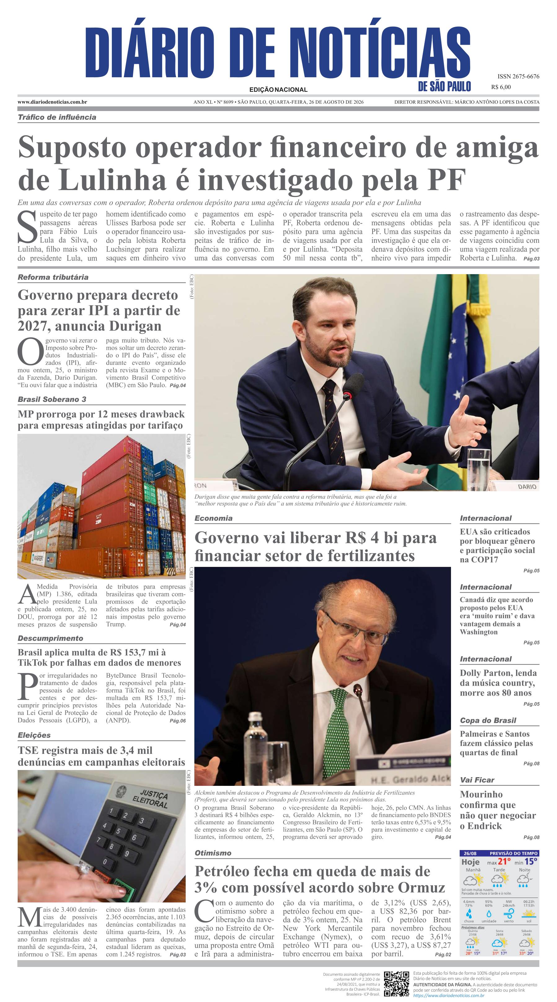 Capa do Jornal