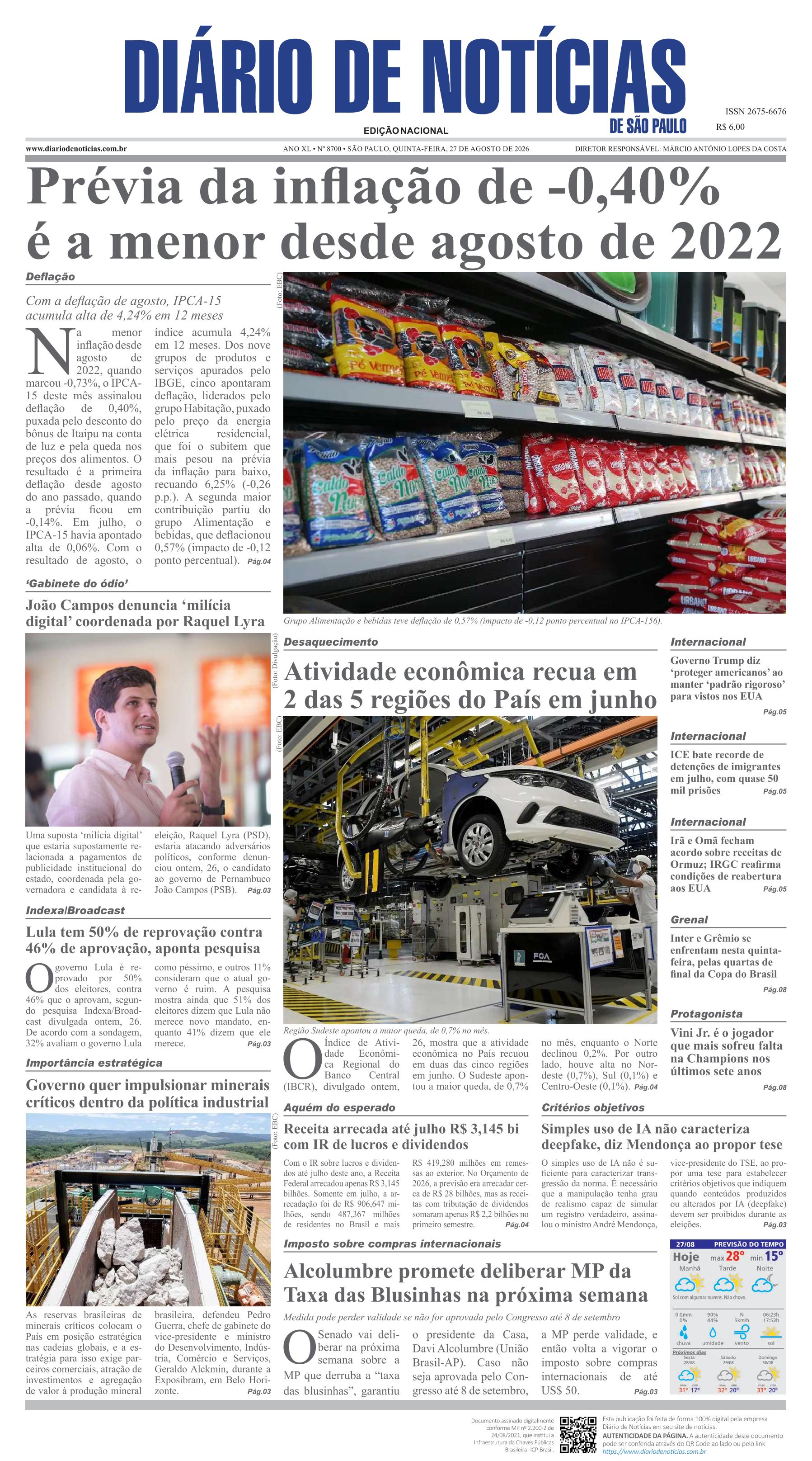 Capa do Jornal
