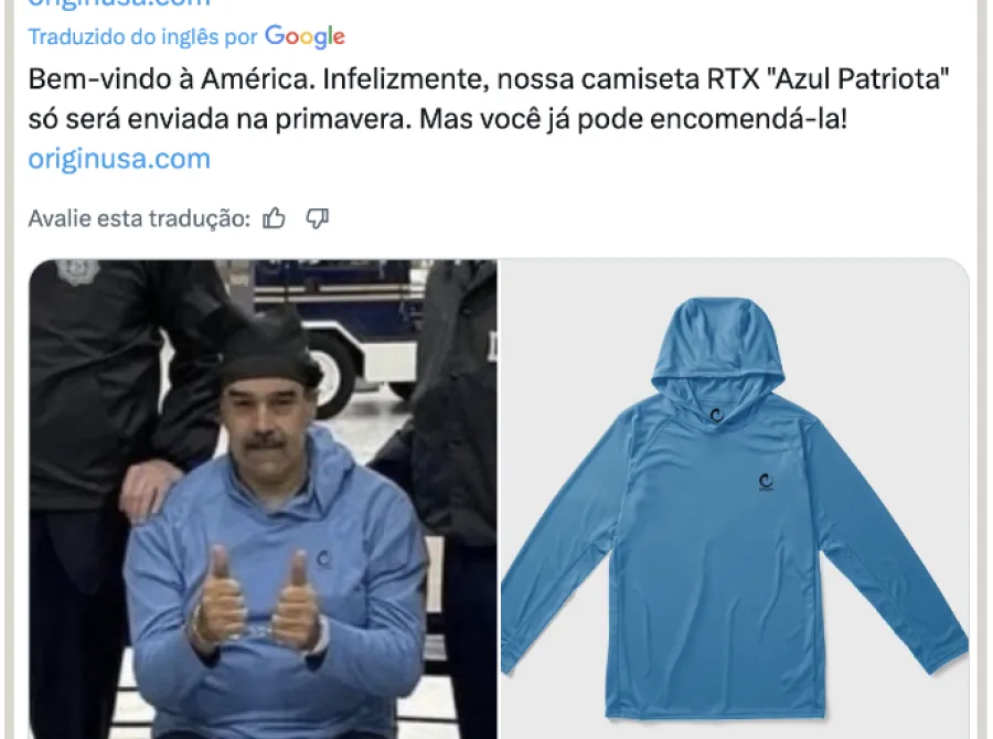 Maduro usa blusa 'azul patriota' de marca dos EUA ao ser preso; empresa faz  propaganda