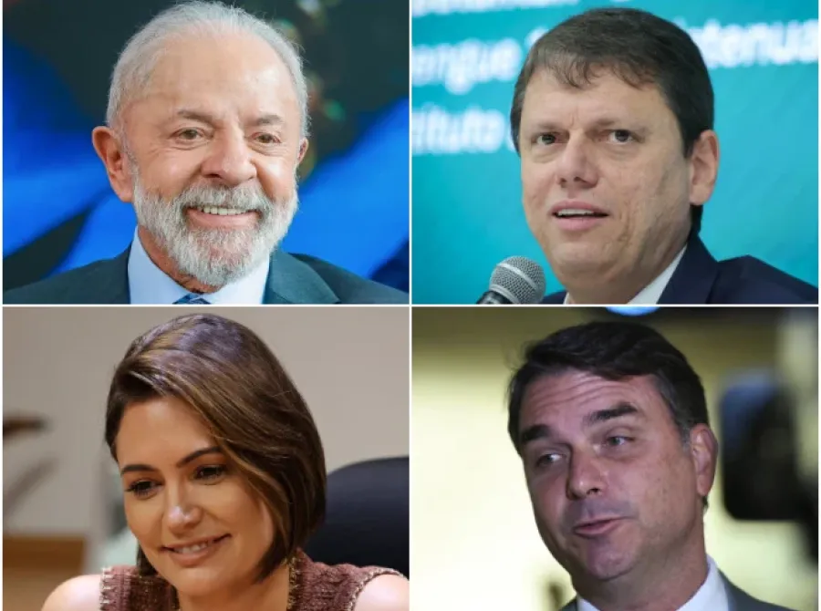 Eleições 2026: Lula supera Tarcísio, Michelle e Flávio no 1º turno