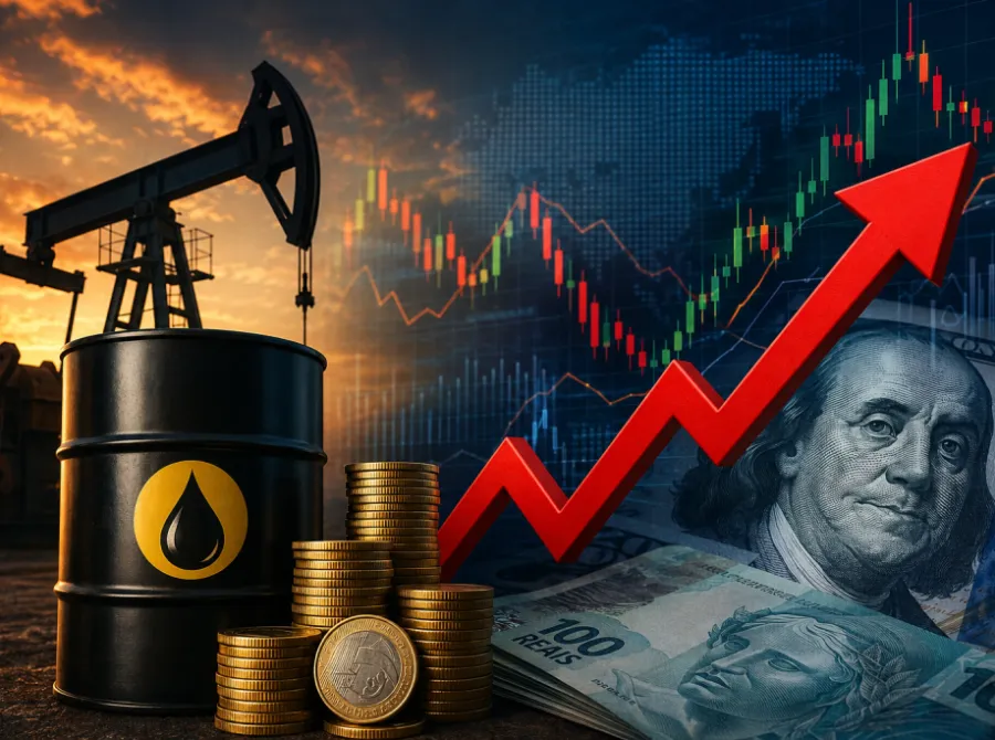 Dólar sobe com petróleo fraco e apetite por risco externo