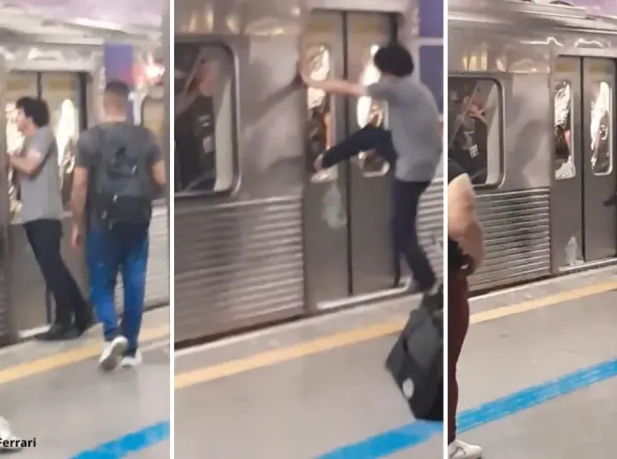 Homem é detido após quebrar vidros de trem da Linha-1 Azul do Metrô