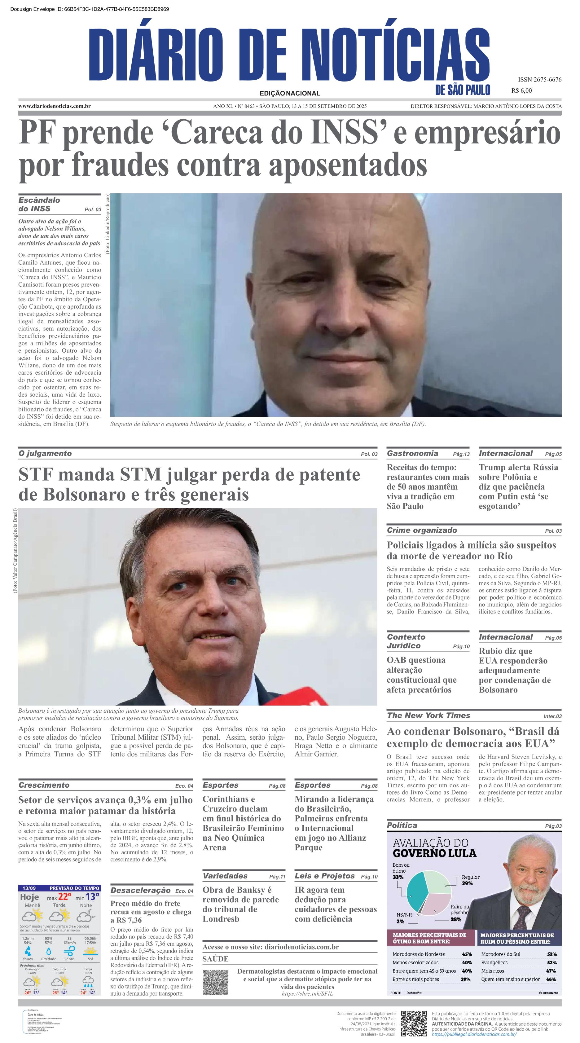 Capa do dia